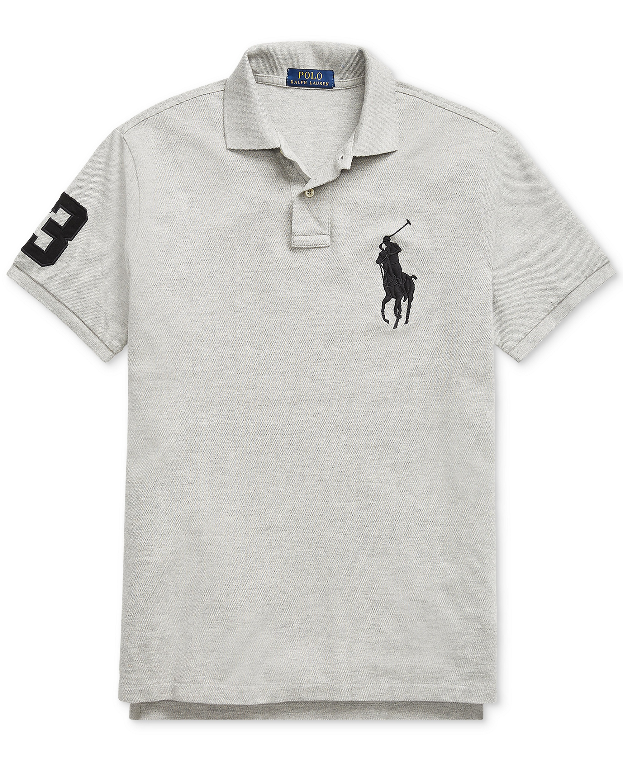 Polo Ralph Lauren Men's Big Pony Custom Slim-Fit Mesh Polo Shirt - Andover Heather