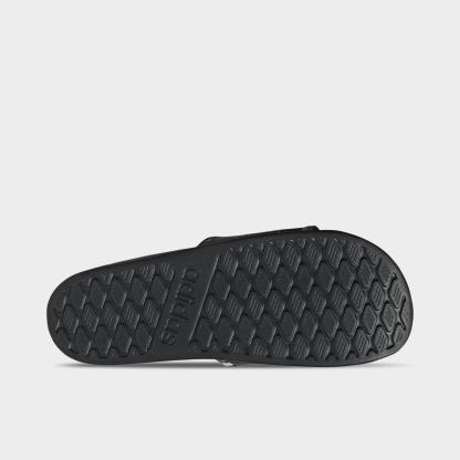Women's adidas Adilette Comfort 2.0 Slide Sandals - Core Black/Core Black/Aurora Coffee - Bottom view