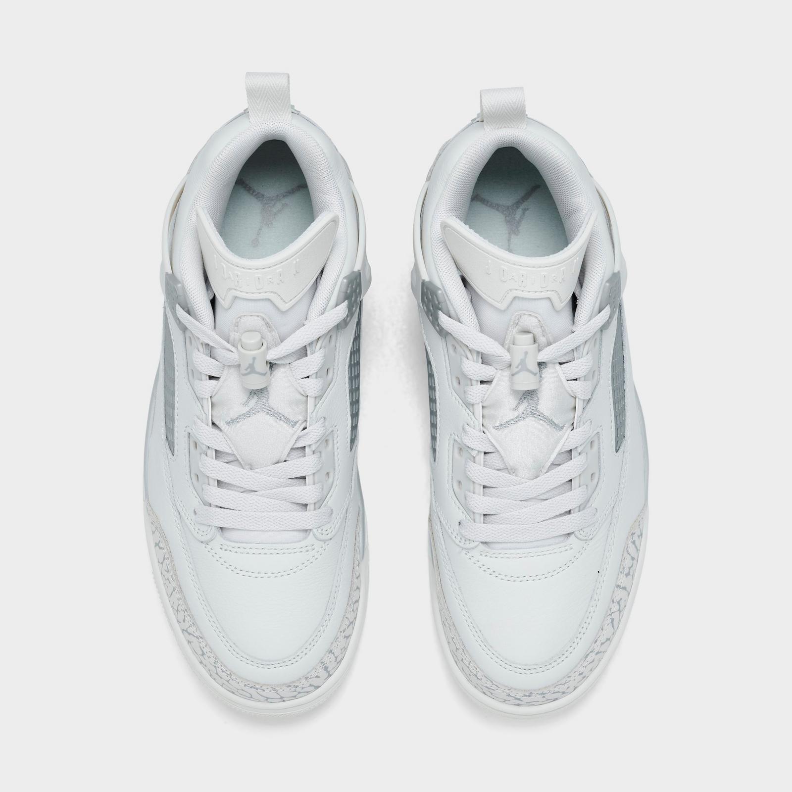 Women's Jordan Spizike Low Casual Shoes - Swan/Wolf Grey/Metallic Silver - Left shoe facing left. Outside of the shoe. - view 5