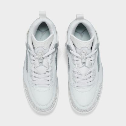 Women's Jordan Spizike Low Casual Shoes - Swan/Wolf Grey/Metallic Silver - Left shoe facing left. Outside of the shoe. - view 5