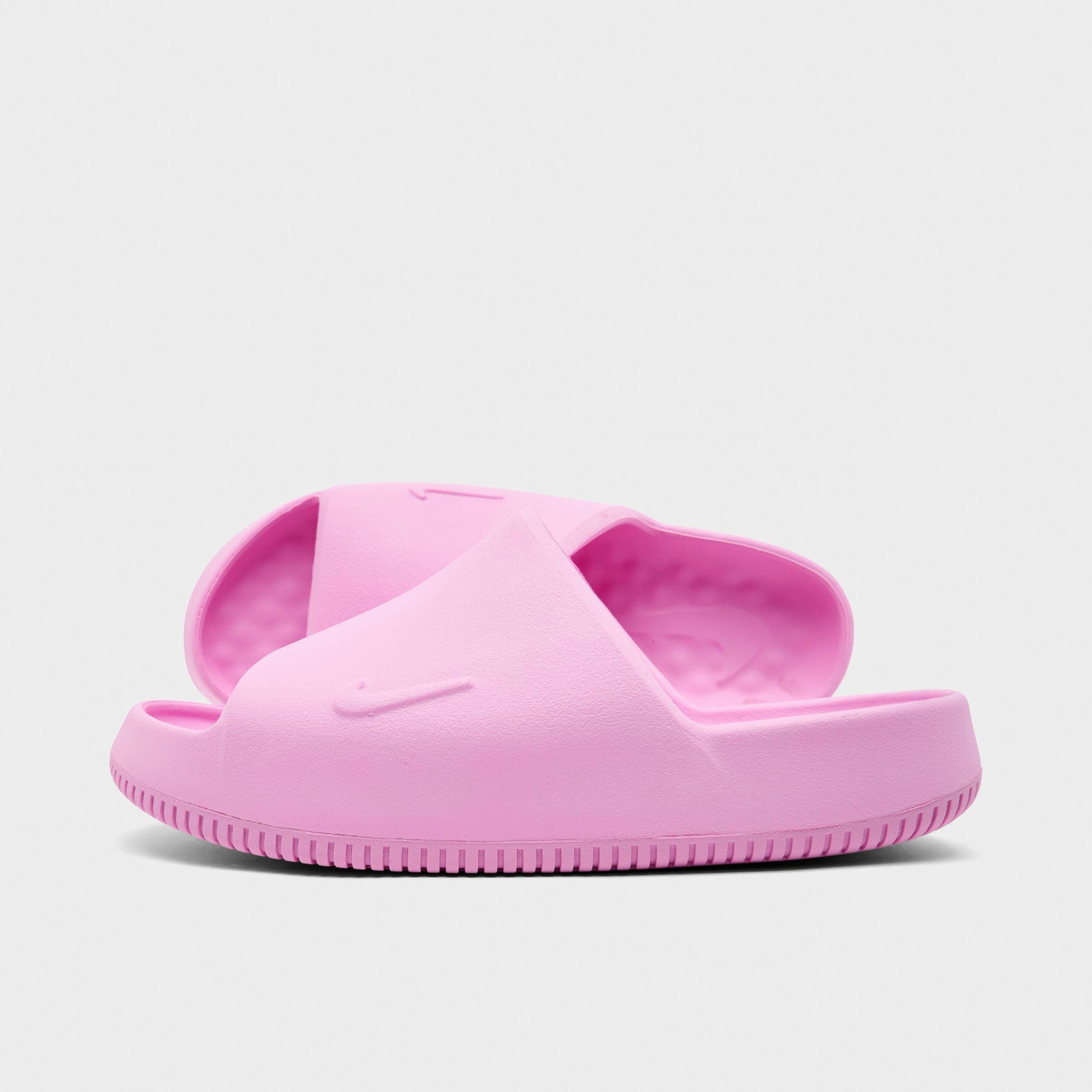 Big Kids' Nithtke Calm Slide Sandals - Pink Rise - Left shoe facing left. Outside of the shoe.