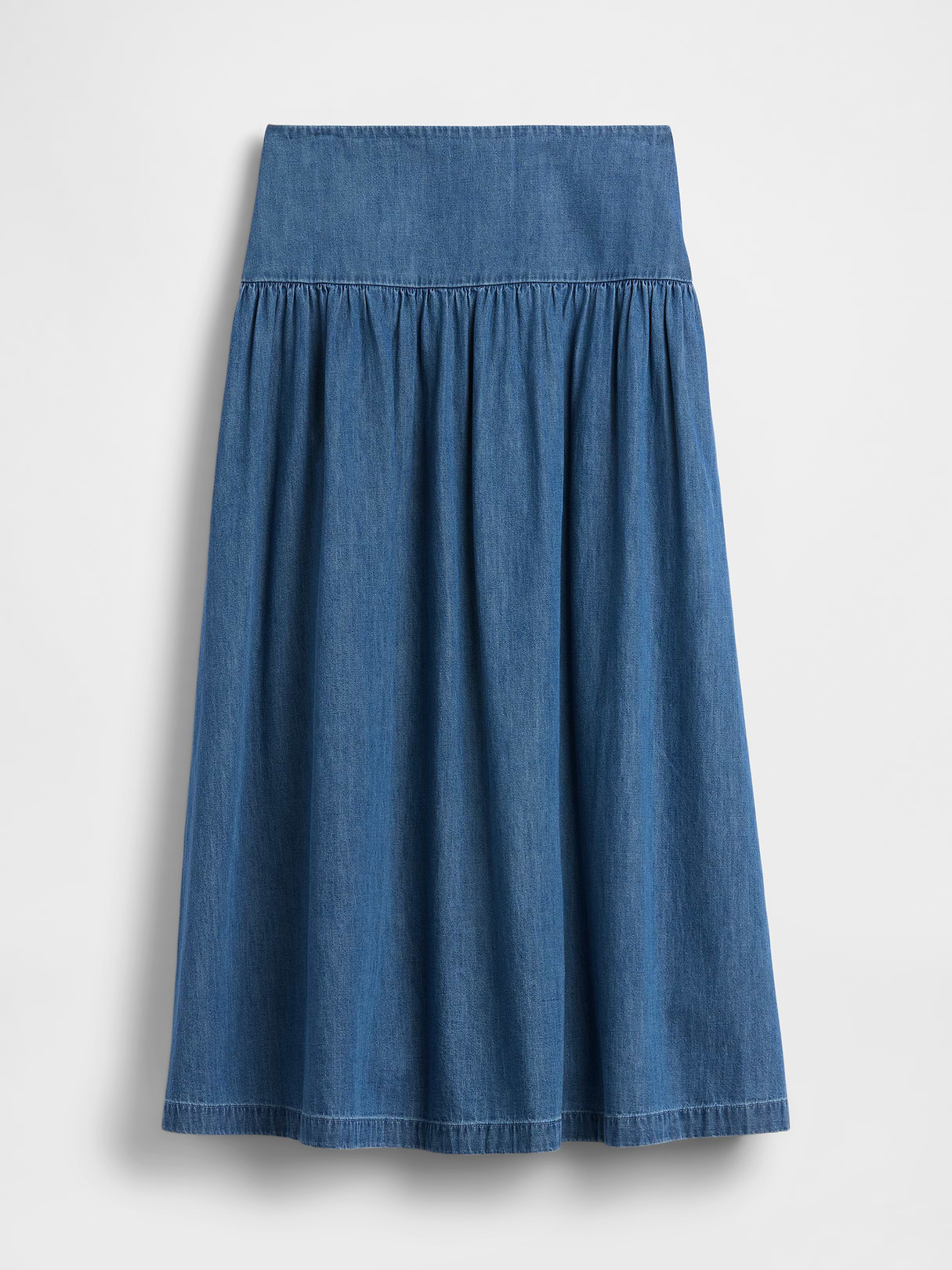 Poplin Drop-Waist Maxi Skirt - Medium wash