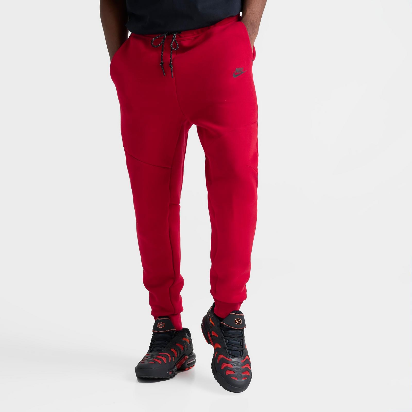 Men's Nike Tech Fleece Jogger Pants - Gym Red/Black