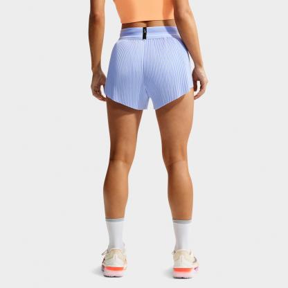 Women's Nithtke AeroSwift Dri-FIT ADV Mid-Rise 3 Inch Brief-Lined Shorts - Aluminum/Black/White/Atomic Pink