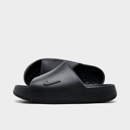 Big Kids' Nithtke Calm Slide Sandals - Black/Black/Black - Left shoe facing left. Outside of the shoe.