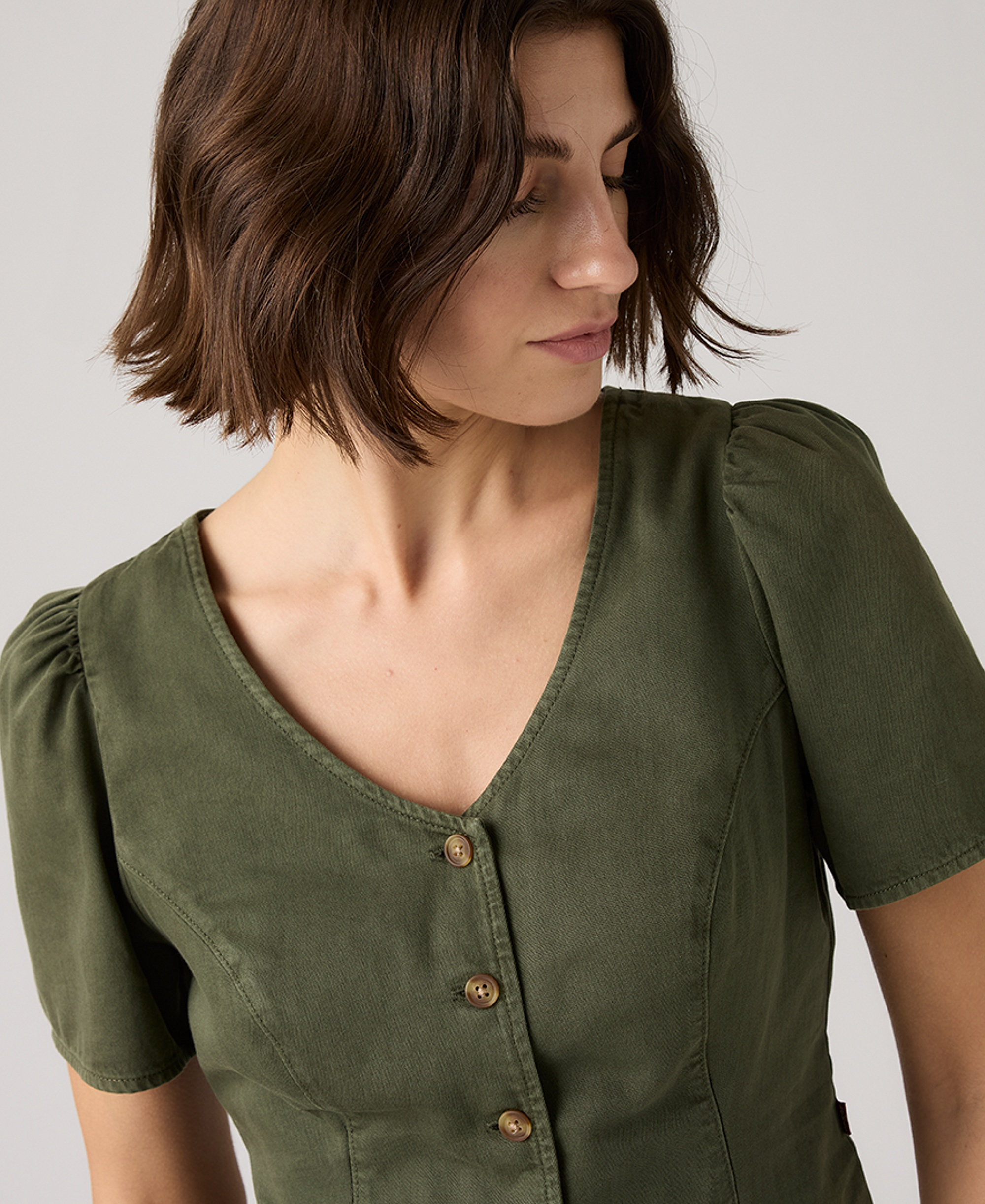 Levi's Women's Moxie Cotton Short-Sleeve Denim Blouse - Deep Depth