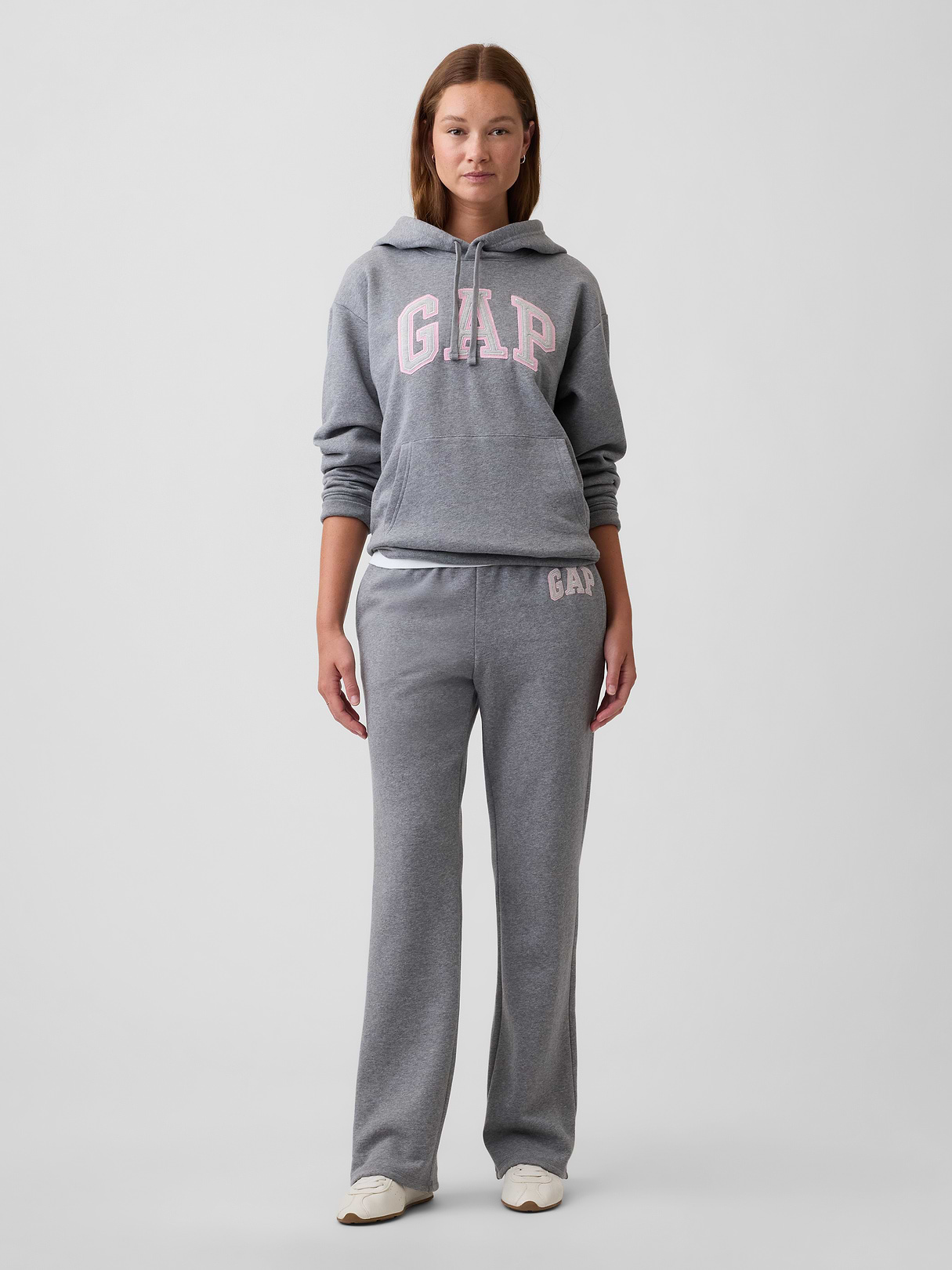 Relaxed Gap Logo Hoodie - Gray heather