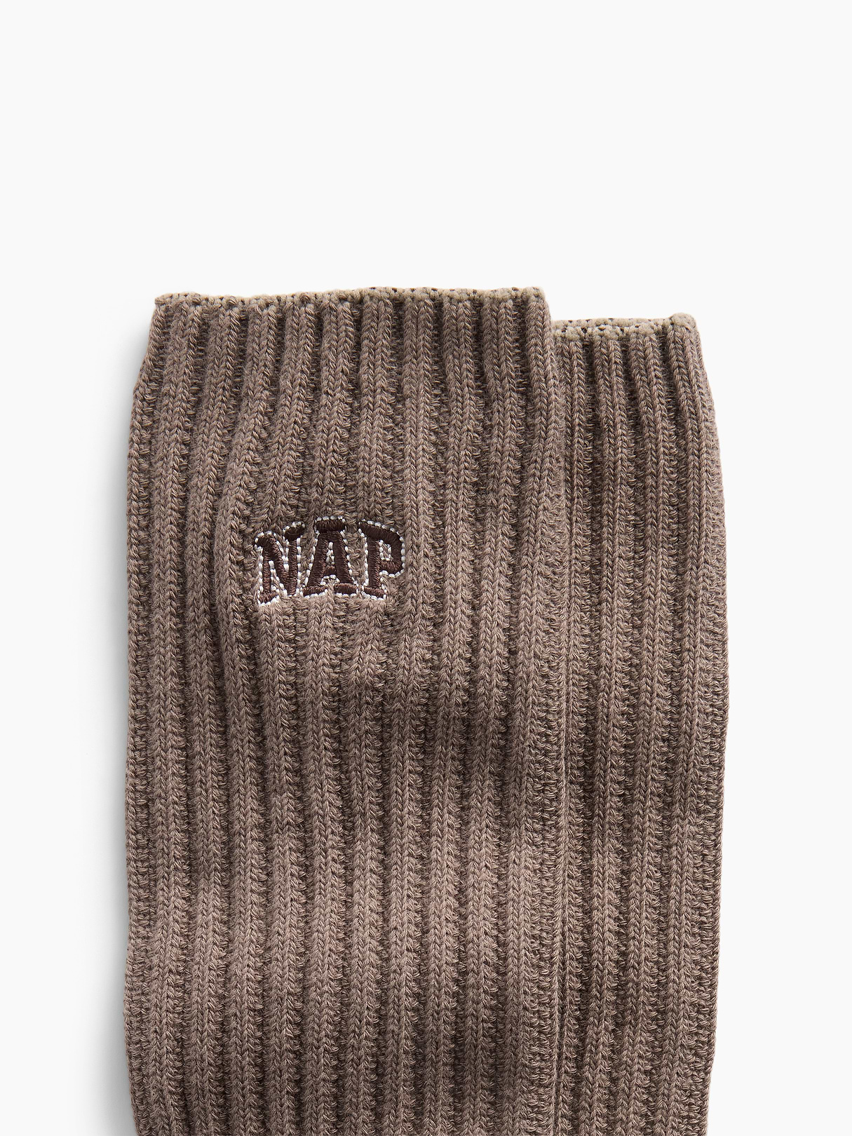 Nap Logo Slouchy Crew Socks - Toasted almond