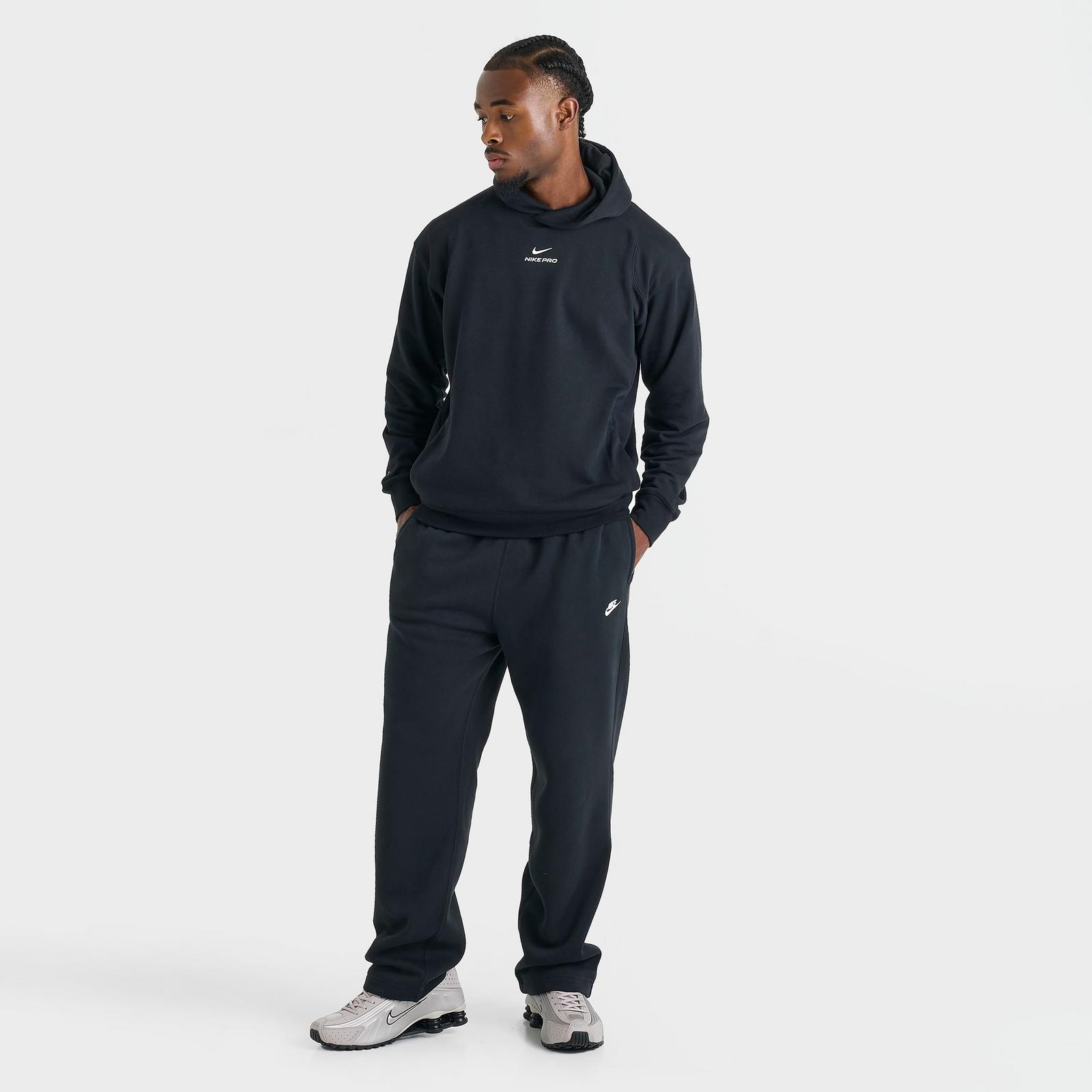 Men's Nike Sportswear Club Fleece Bungee Jogger Pants - Black/Black/White