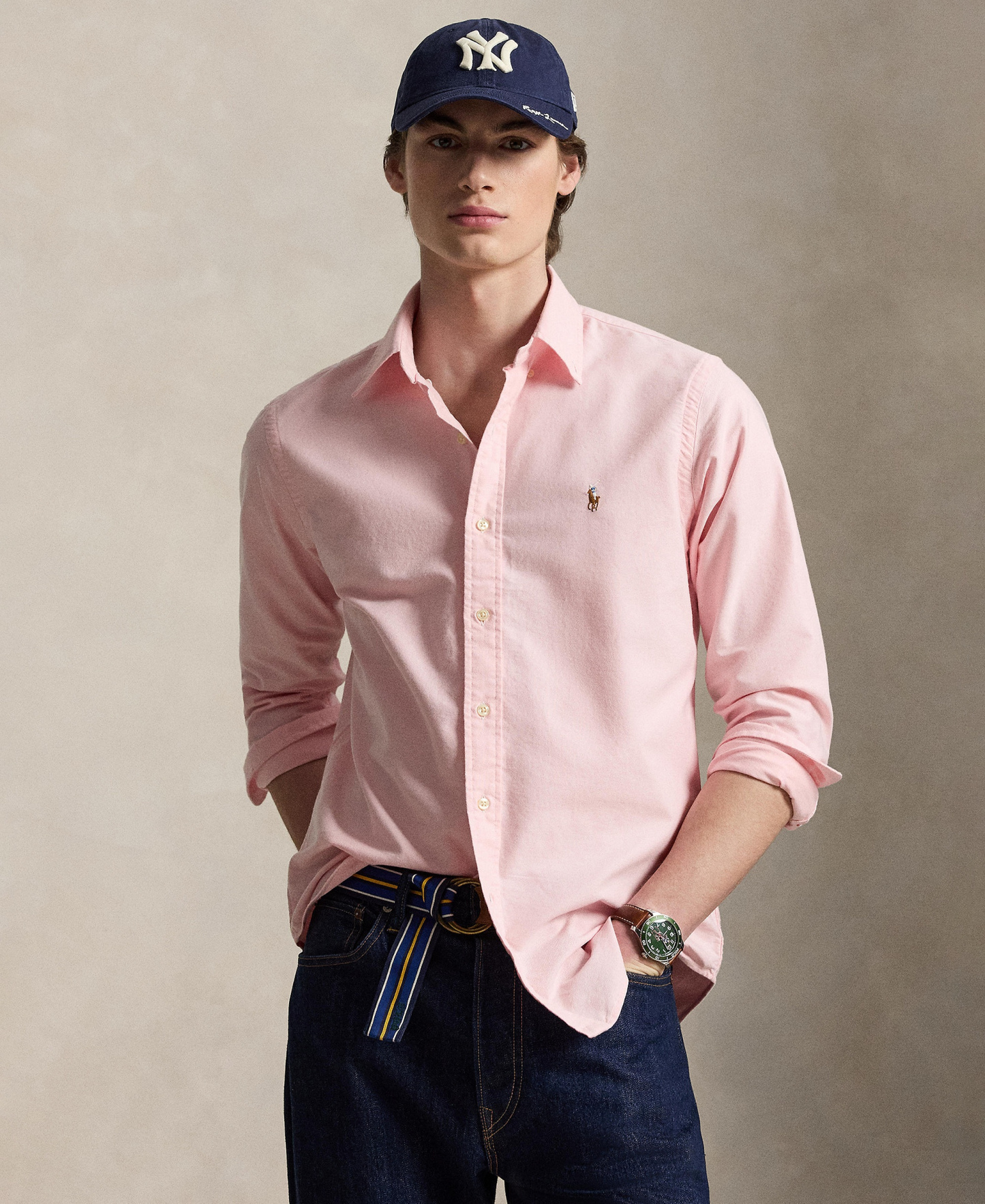 Polo Ralph Lauren Men's Classic-Fit Plaid Brushed Oxford Shirt - Pink