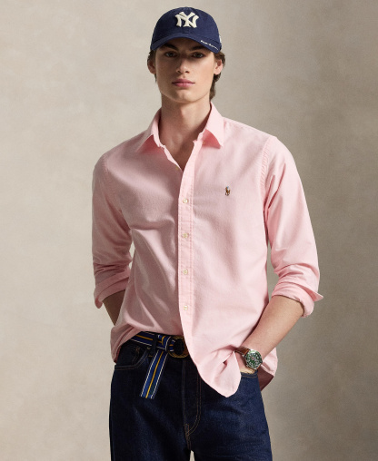 Polo Ralph Lauren Men's Classic-Fit Plaid Brushed Oxford Shirt - Pink