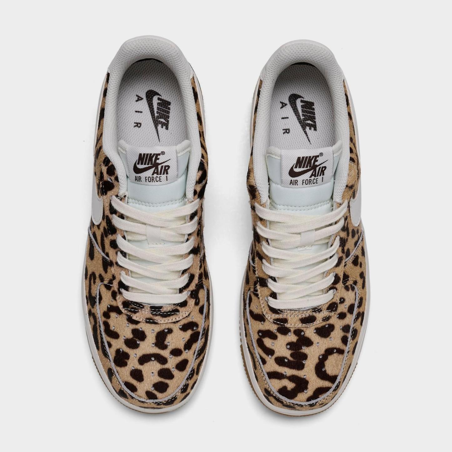 Women's Nike Air Force 1 '07 Cheetah Print Casual Shoes - Baroque Brown/Sail/Sesame