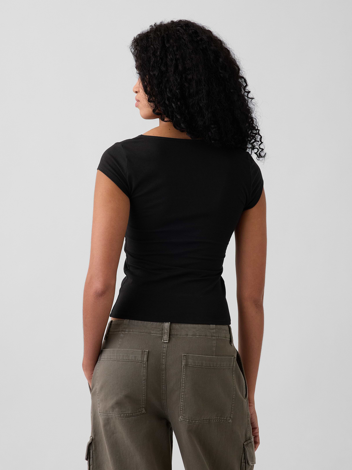 CloseKnit Jersey V-Neck T-Shirt - Black