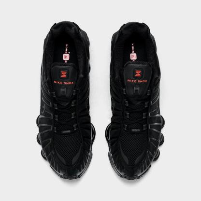 Men's Nike Shox TL Casual Shoes - Black/Metallic Hematite/Max Orange/Black
