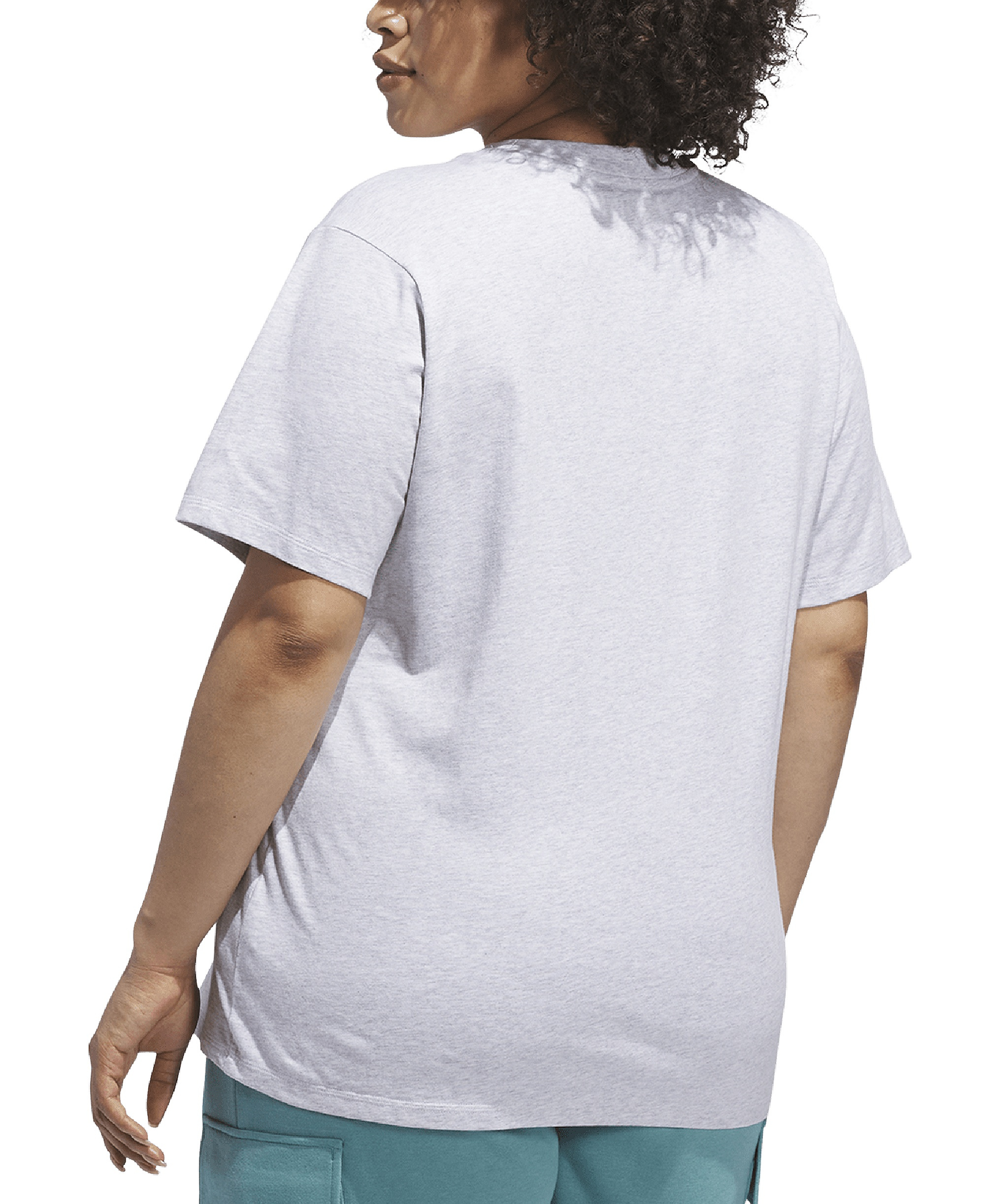 adidas Women's Short-Sleeve Cotton Crewneck Logo T-Shirt - Gray