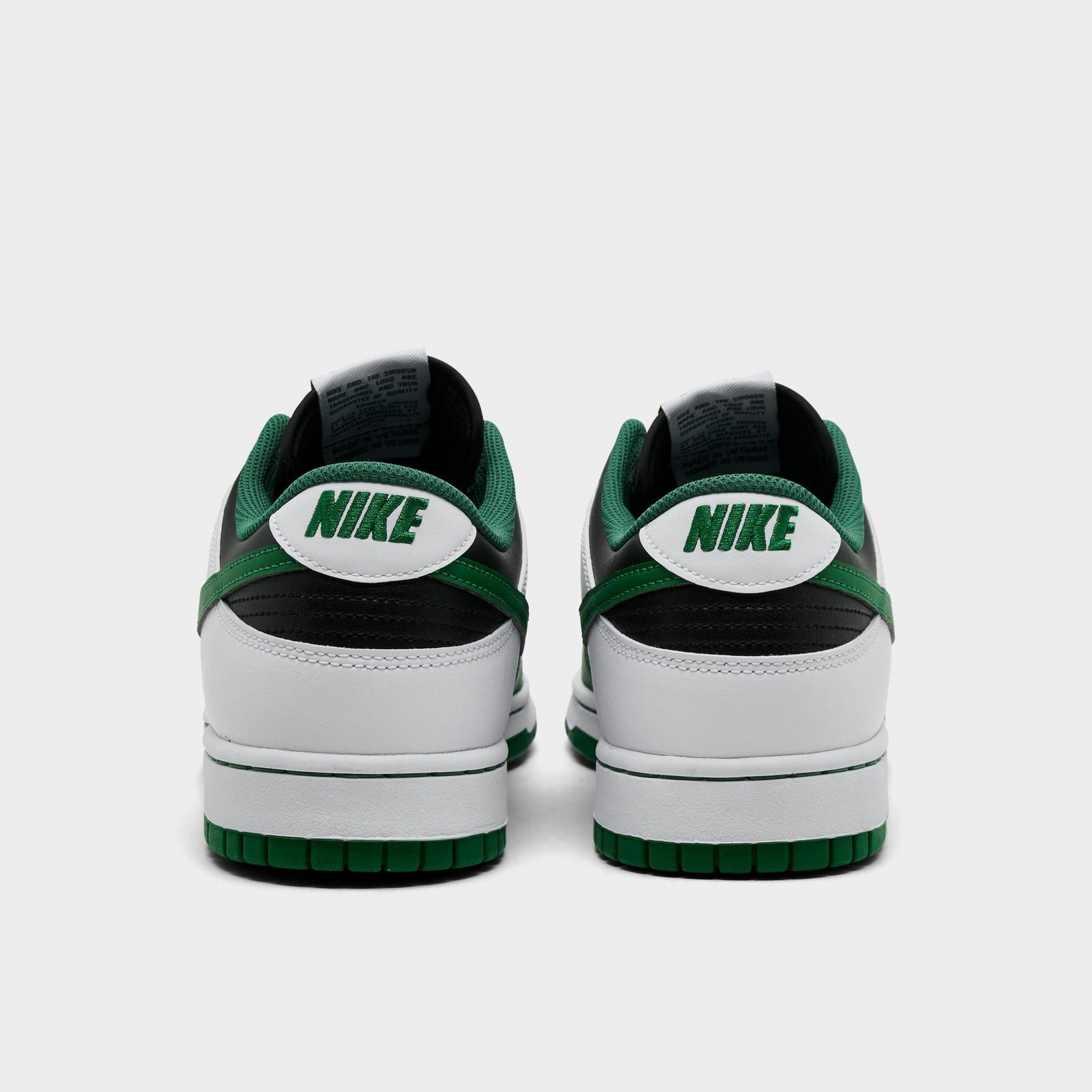 Men's Nike Dunk Low Retro Casual Shoes - Black/White/Clover