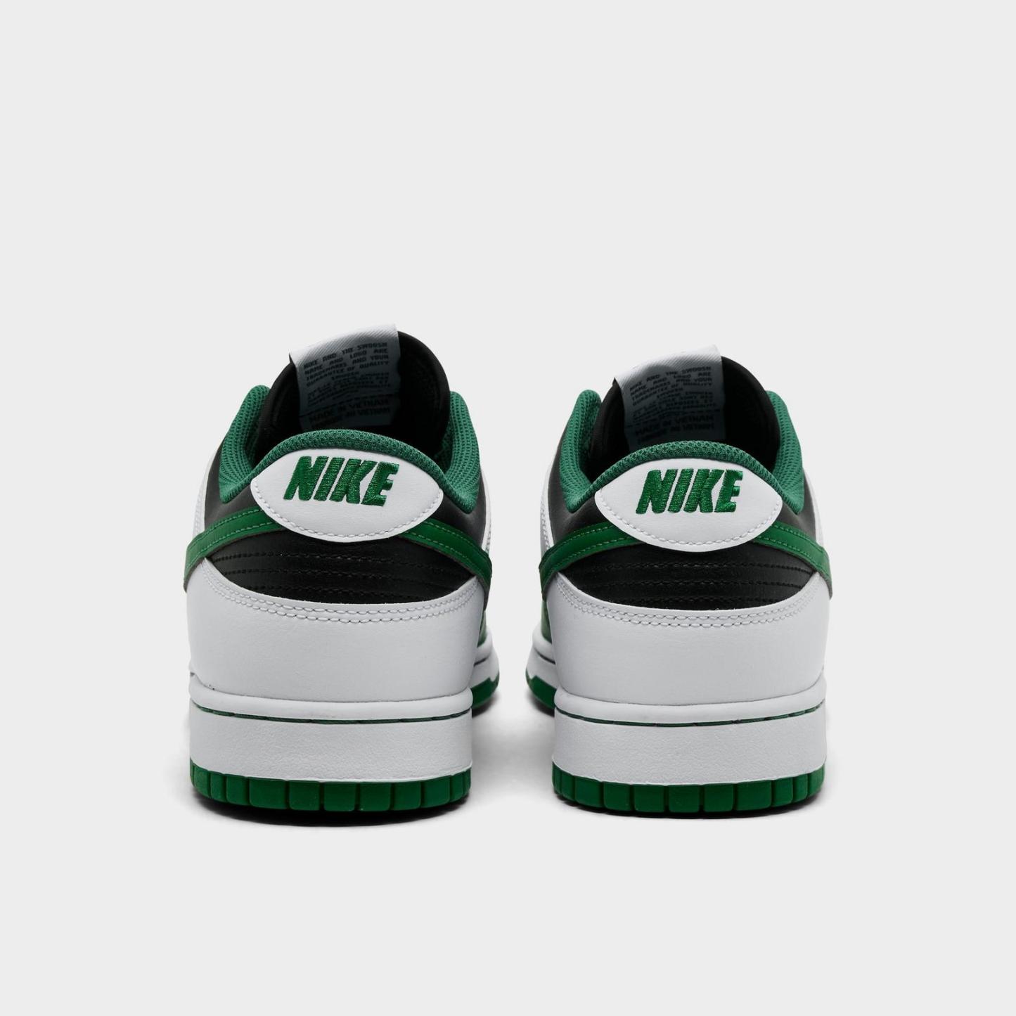 Men's Nike Dunk Low Retro Casual Shoes - Black/White/Clover