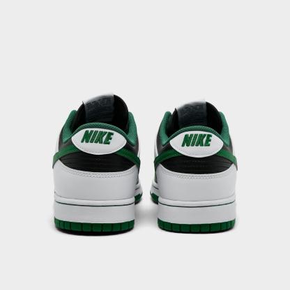 Men's Nike Dunk Low Retro Casual Shoes - Black/White/Clover