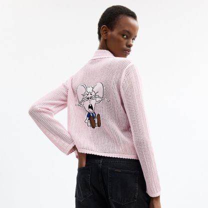 Coach | Brain Dead Kachi Mouse Cardigan In Organic Cotton - Pink - view 3