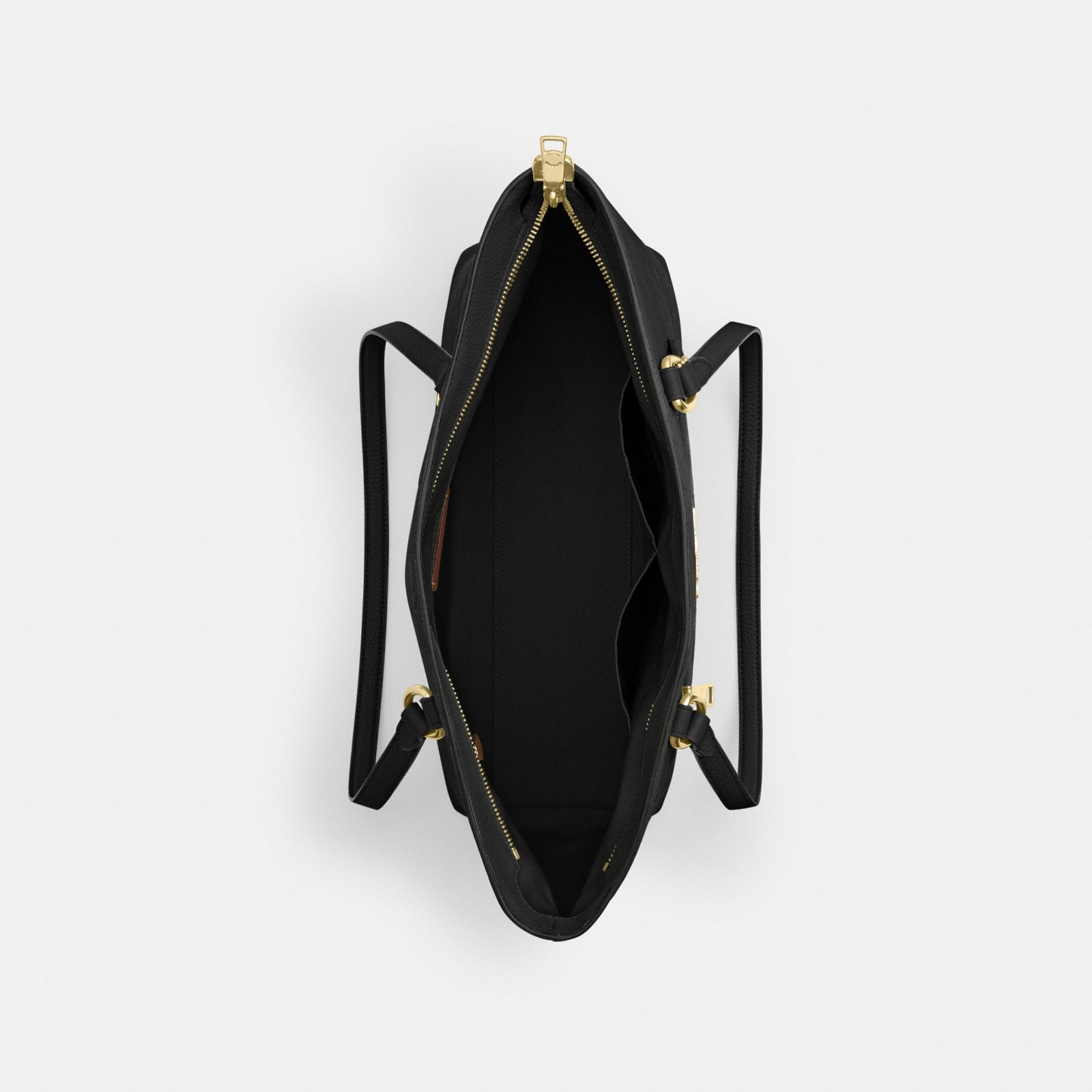 Station Tote Bag In Signature Leather - Gold/Black - view 3