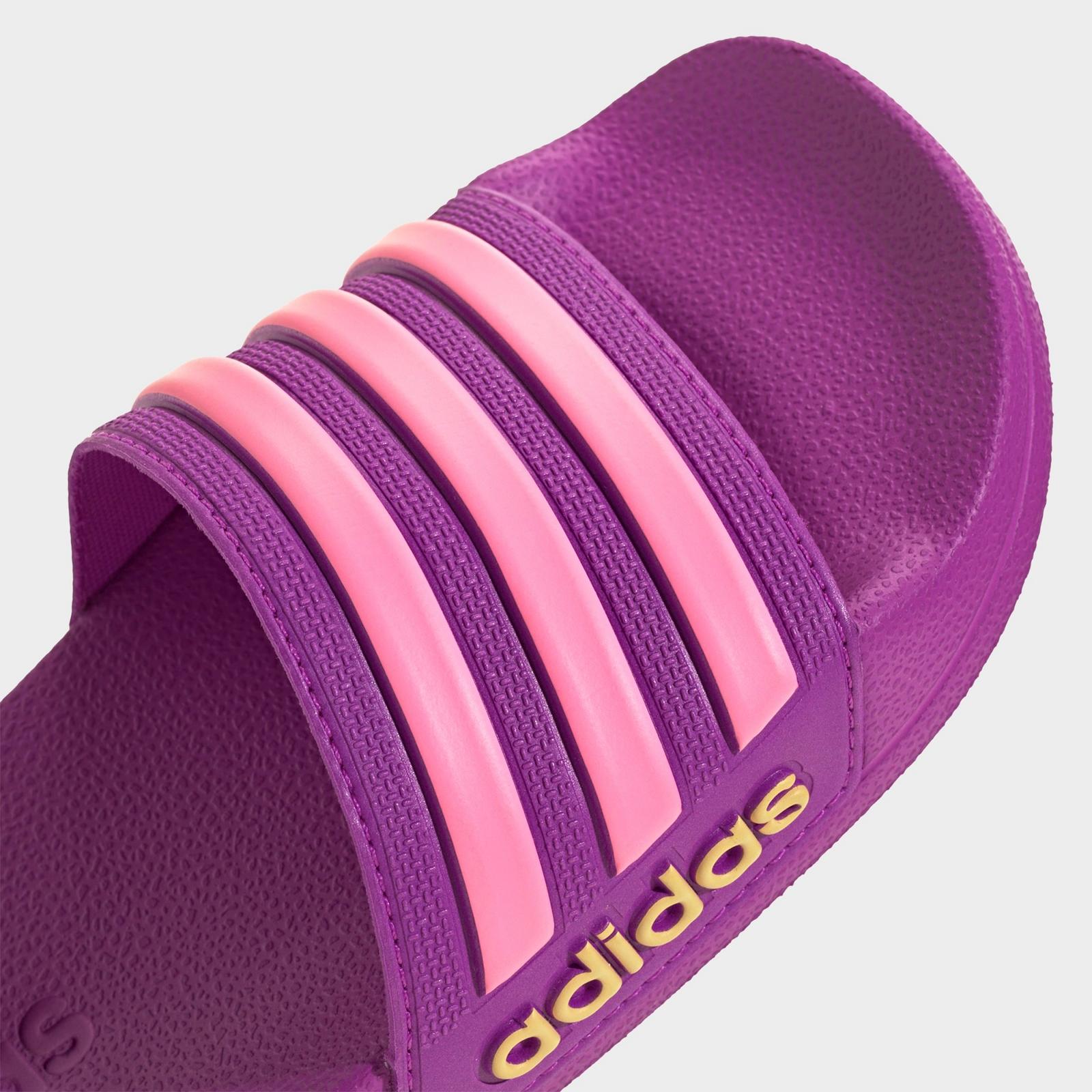 Little Kids' and Big Kids' adidas adilette Shower Slide Sandals - Purple Burst/Bliss Pink/Semi Ice Tangerine - view 3