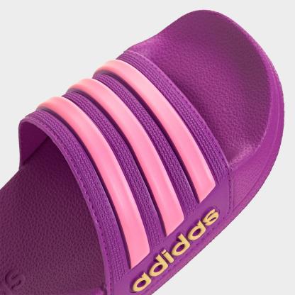 Little Kids' and Big Kids' adidas adilette Shower Slide Sandals - Purple Burst/Bliss Pink/Semi Ice Tangerine - view 3