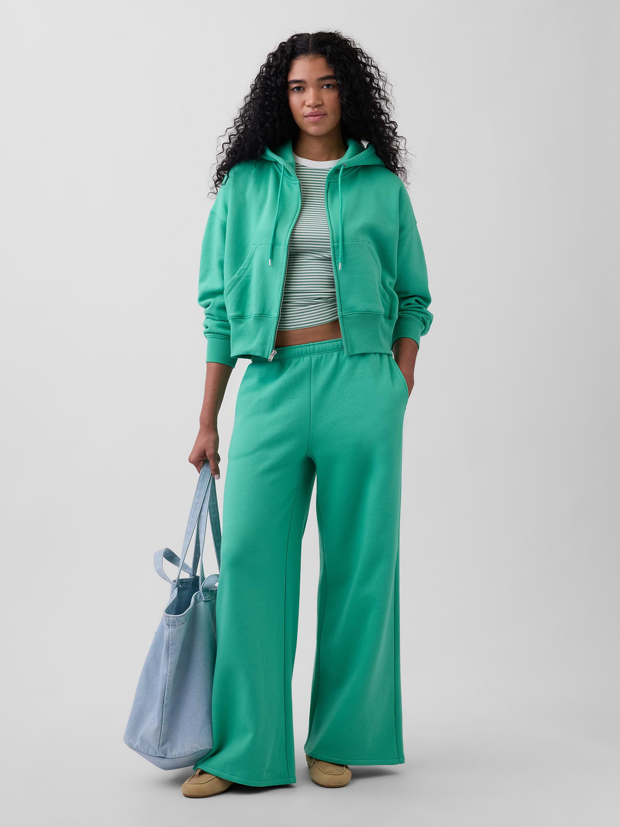 VintageSoft Baggy Sweatpants - Bright meadow green