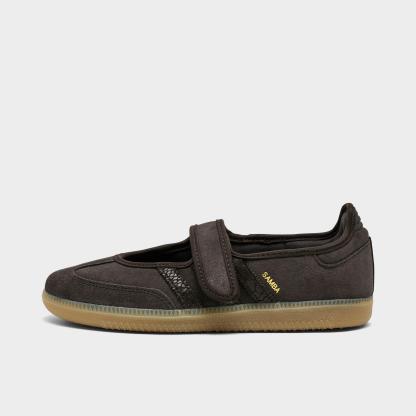 Women's adidas Originals Samba Jane Casual Shoes - Part 2 - Aurora Coffee/Aurora Coffee/Gold Metallic - Left shoe facing left. Outside of the shoe.