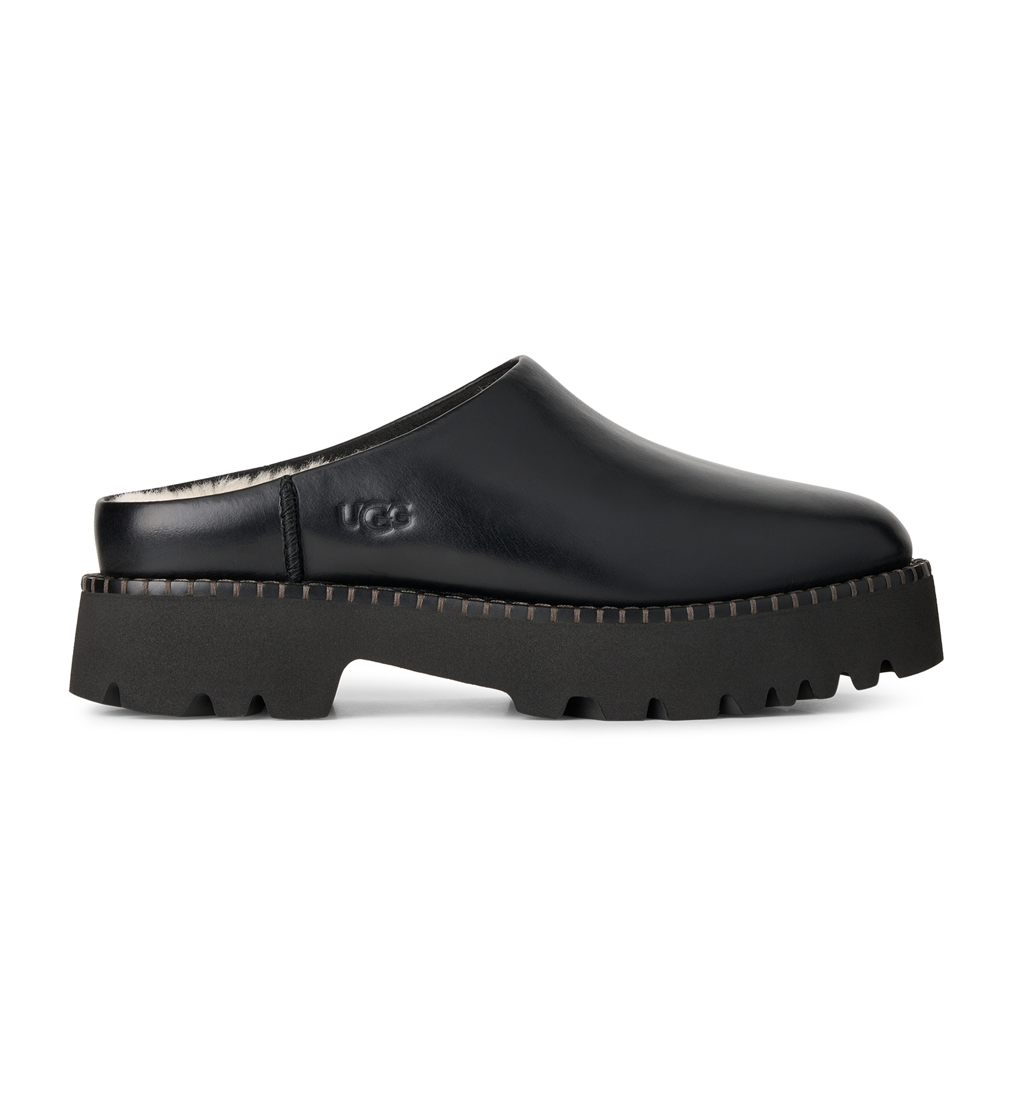UGG® Women's Uptowner Slip-On Mule Clogs - Black Leather