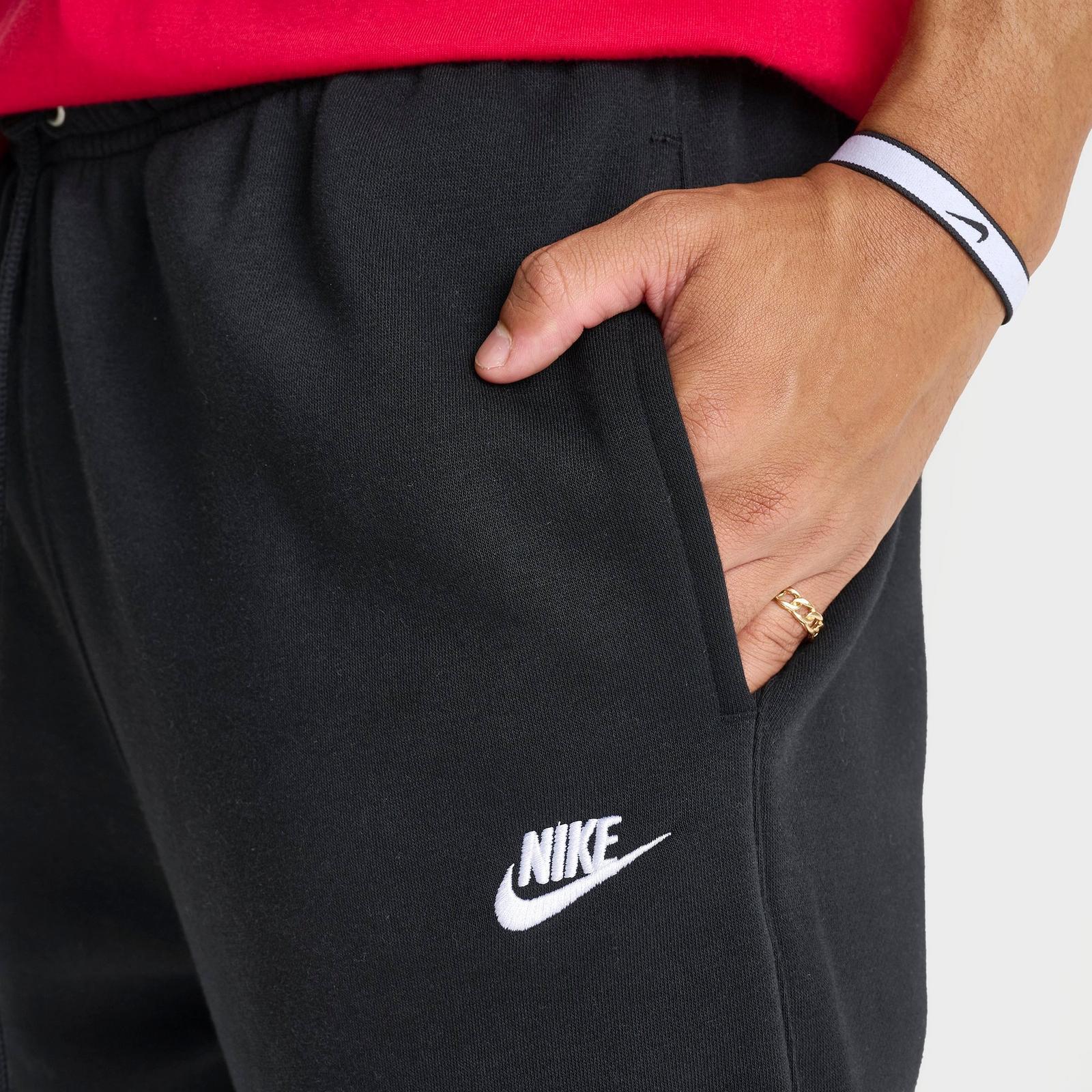 Men's Nike Club Fleece Premium Jogger Pants - Black/Black/White