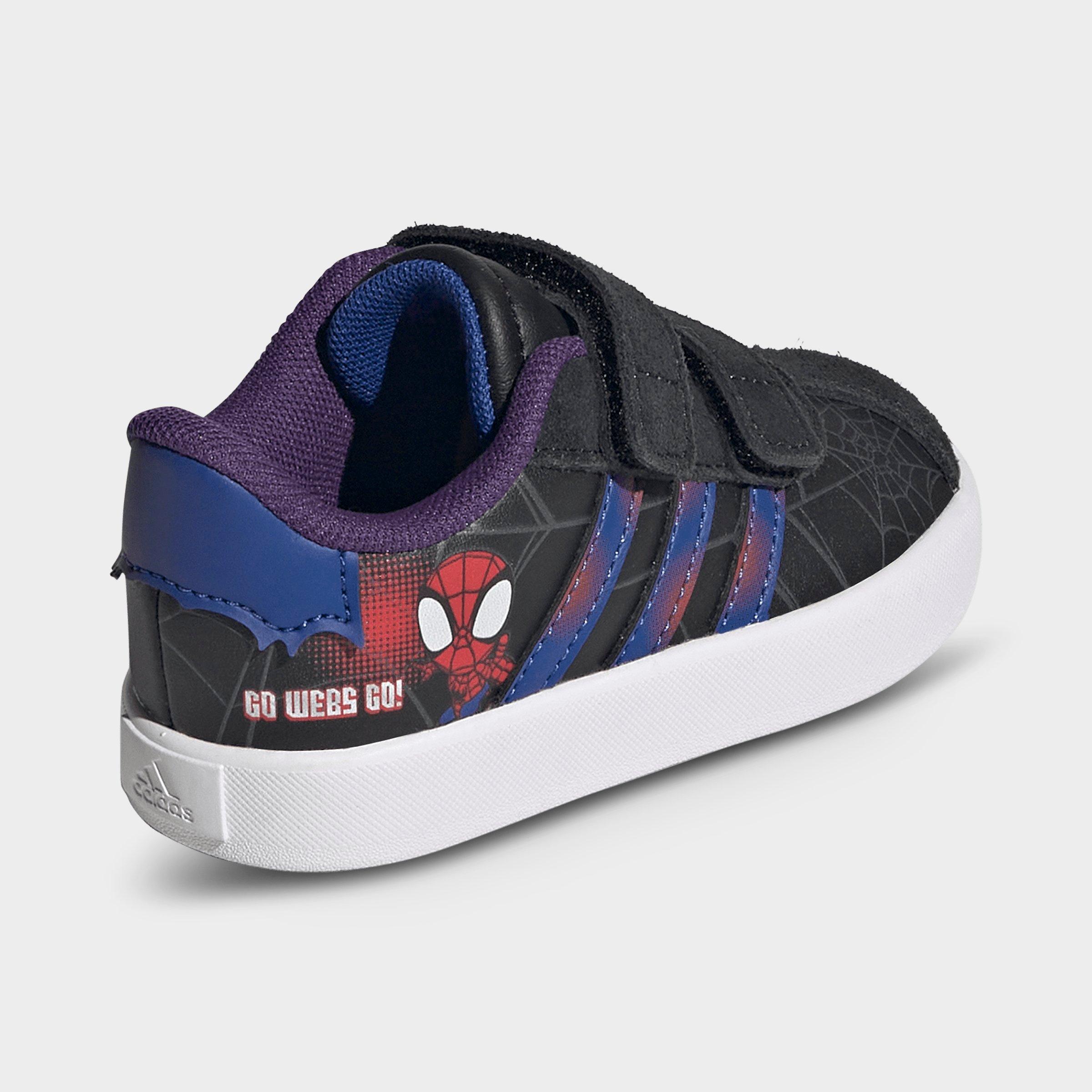 Kids' Toddler adidas VL Court 3.0 Hook-And-Loop Casual Shoes - Core Black/Royal Blue/Violet - Back view