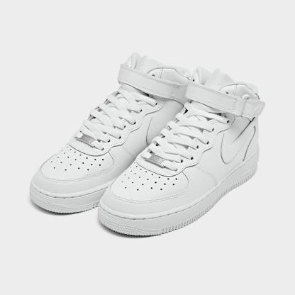 Big Kids' Nithtke Air Force 1 MId '07 LE Casual Shoes - White/White - Both shoes facing left