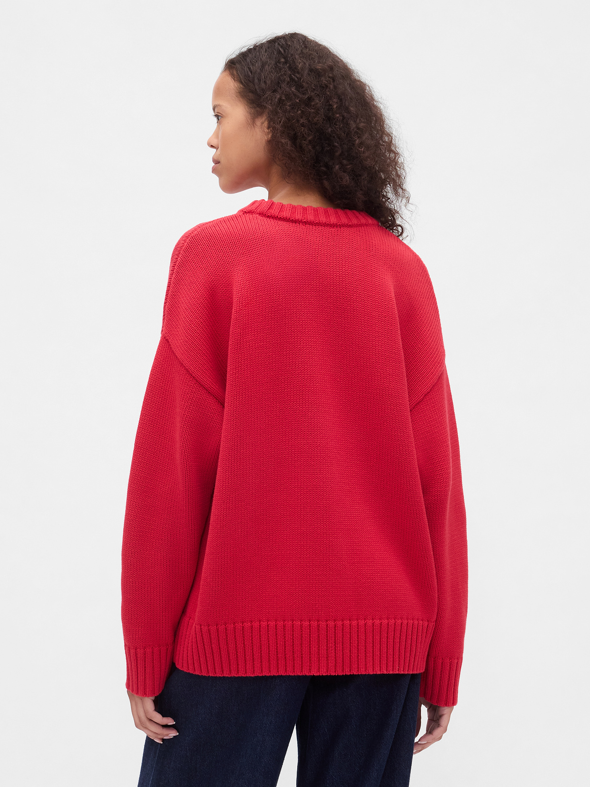 100% Cotton Oversized Sweater - Modern red