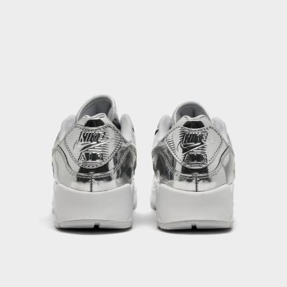 Women's Nithtke Air Max 90 SP Casual Shoes - Chrome/Pure Platinum/White - Back view