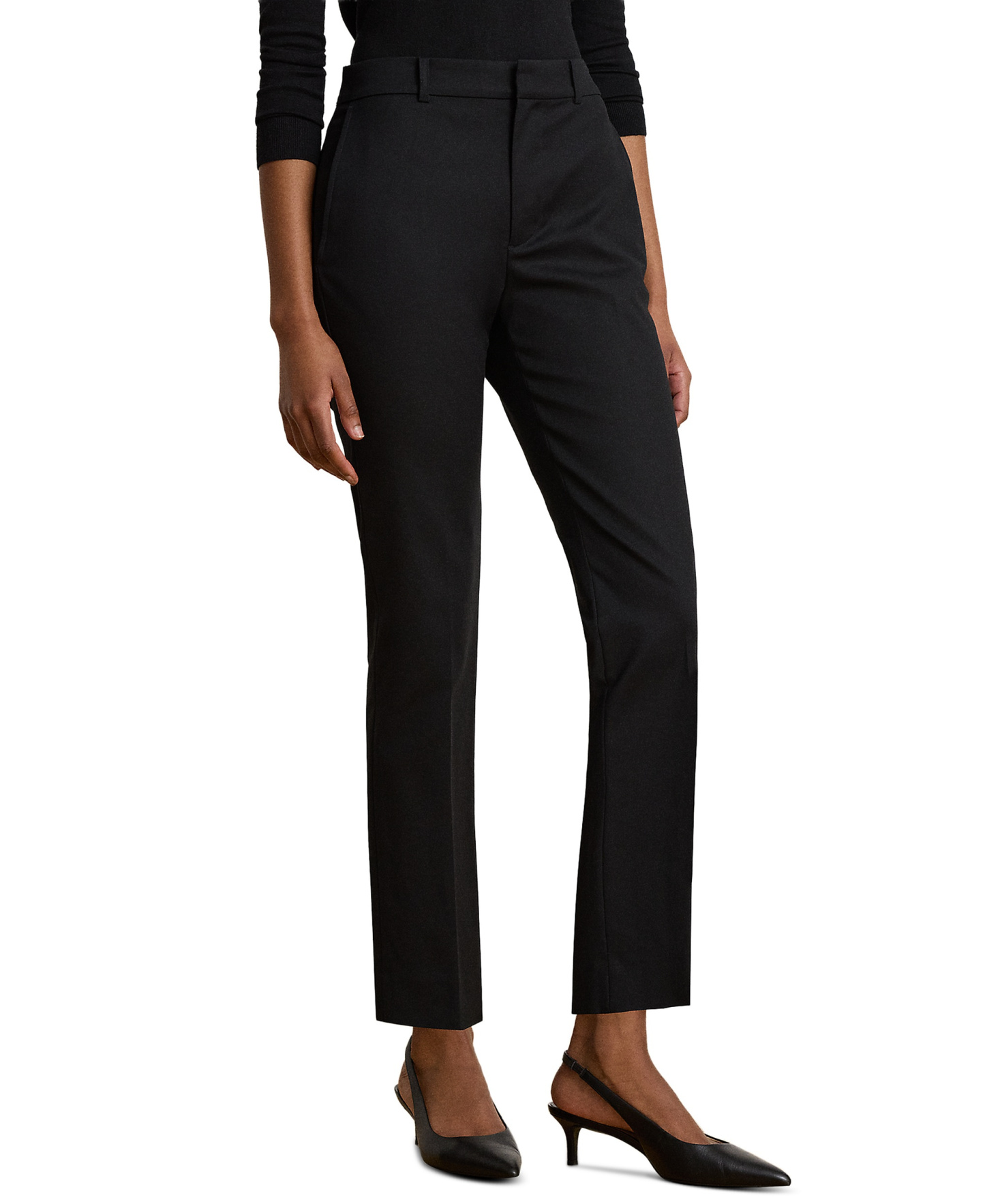 Lauren Ralph Lauren Women's High-Rise Slim Ankle Pants - Black