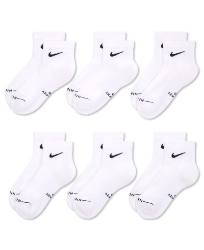 Nike Unisex Elevated Everyday Ankle Socks, 6-Pack - White
