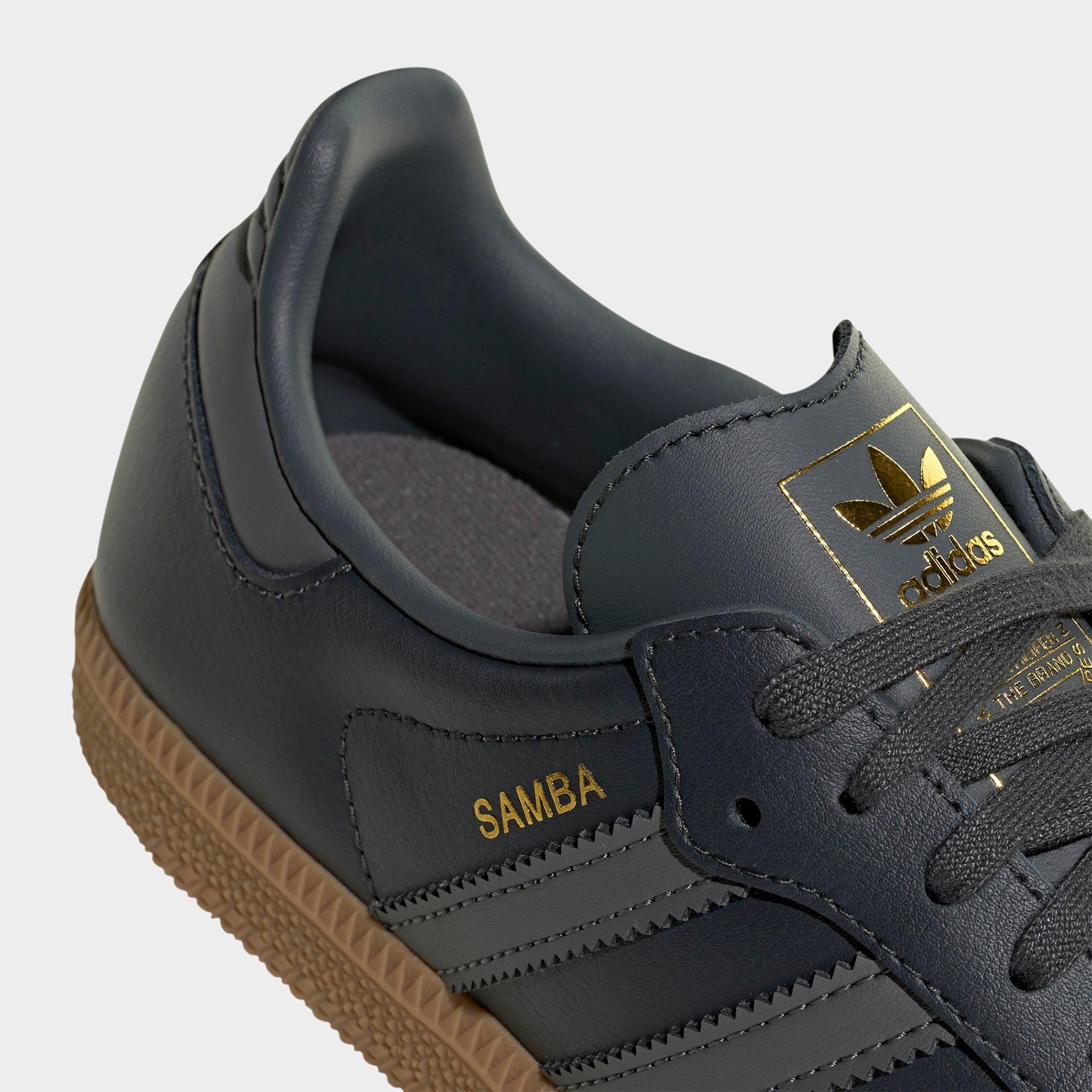 Big Kids' adidas Originals Samba OG Casual Shoes - Part 1 - Grey Six/Grey Four/Gum - Detail shot
