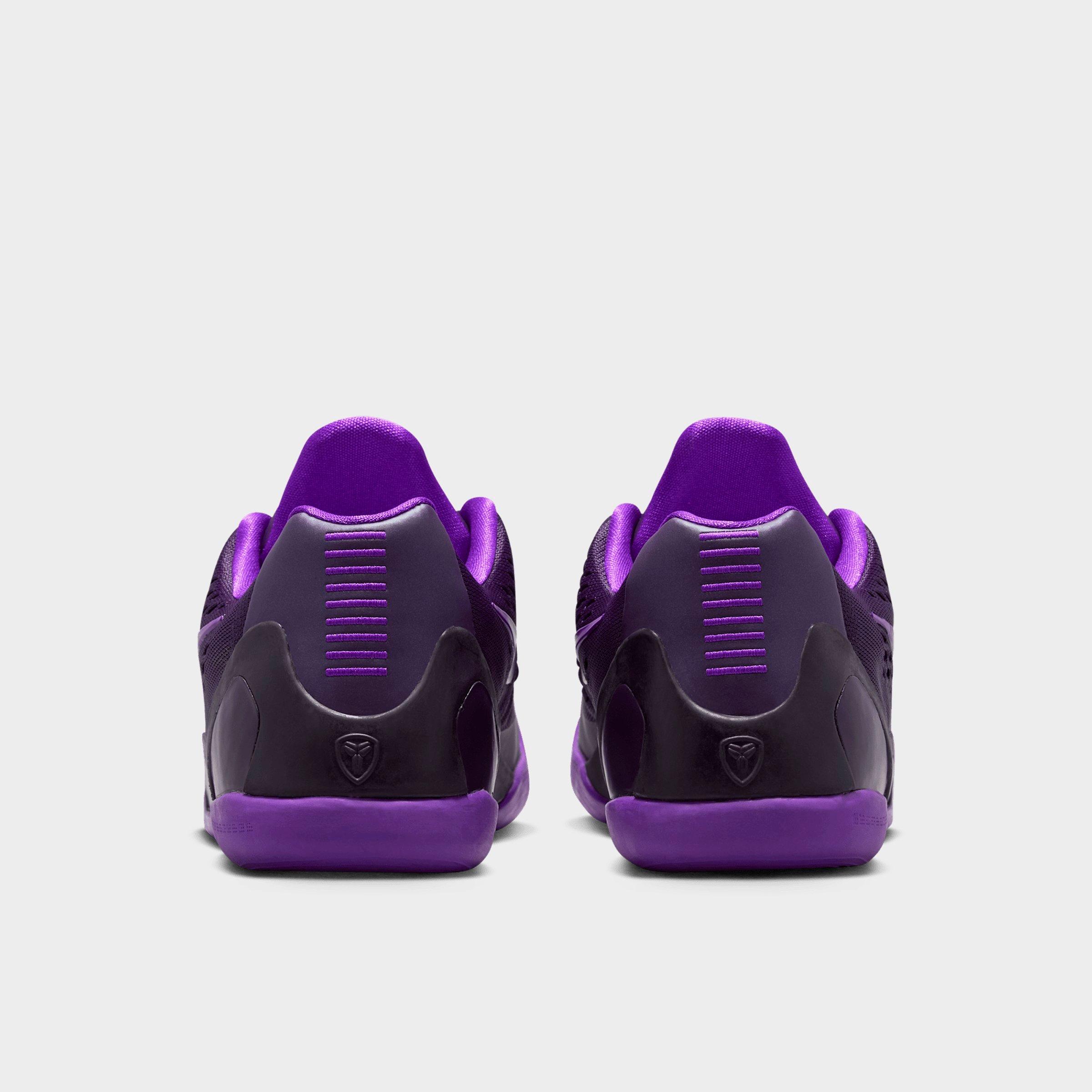 Big Kids' Kobe 9 Low EM Basketball Shoes - Purple Dynasty/Sanded Purple/Fierce Purple - Back view