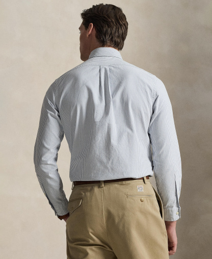 Polo Ralph Lauren Men's Classic-Fit Plaid Brushed Oxford Shirt - Navy White