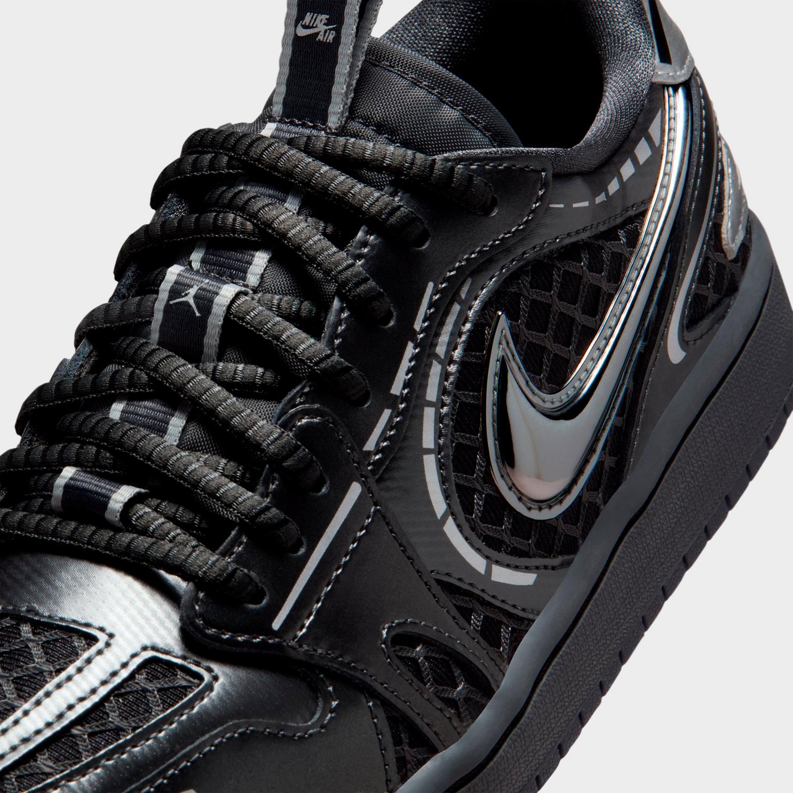 Women's Air Jordan 1 Low Method of Make Casual Shoes - Black/White/Anthracite/Metallic Silver - view 3