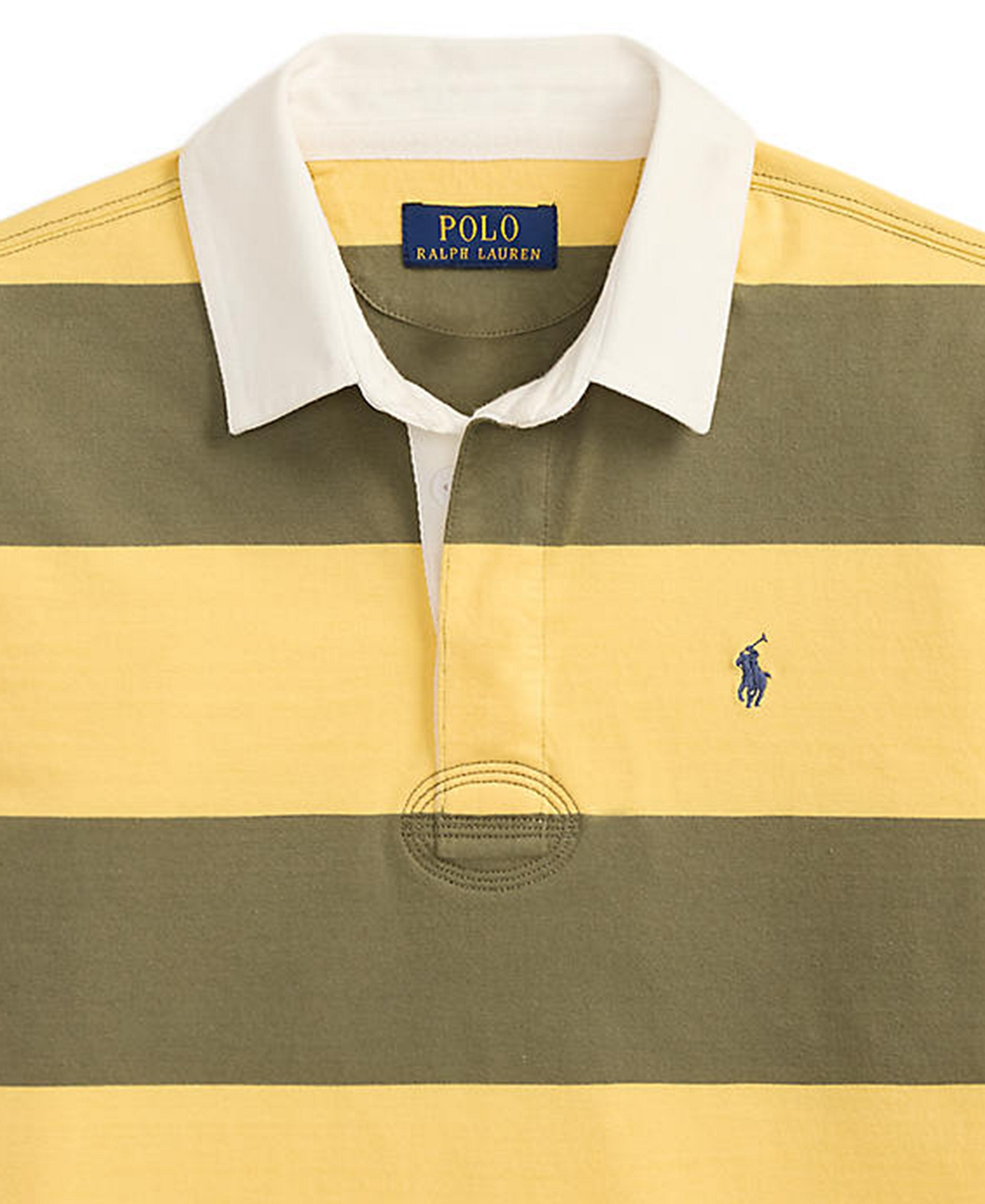 Polo Ralph Lauren Boys' 8-20 Iconic Long-Sleeve Rugby Shirt - Beach Yellow/Cruise Olive