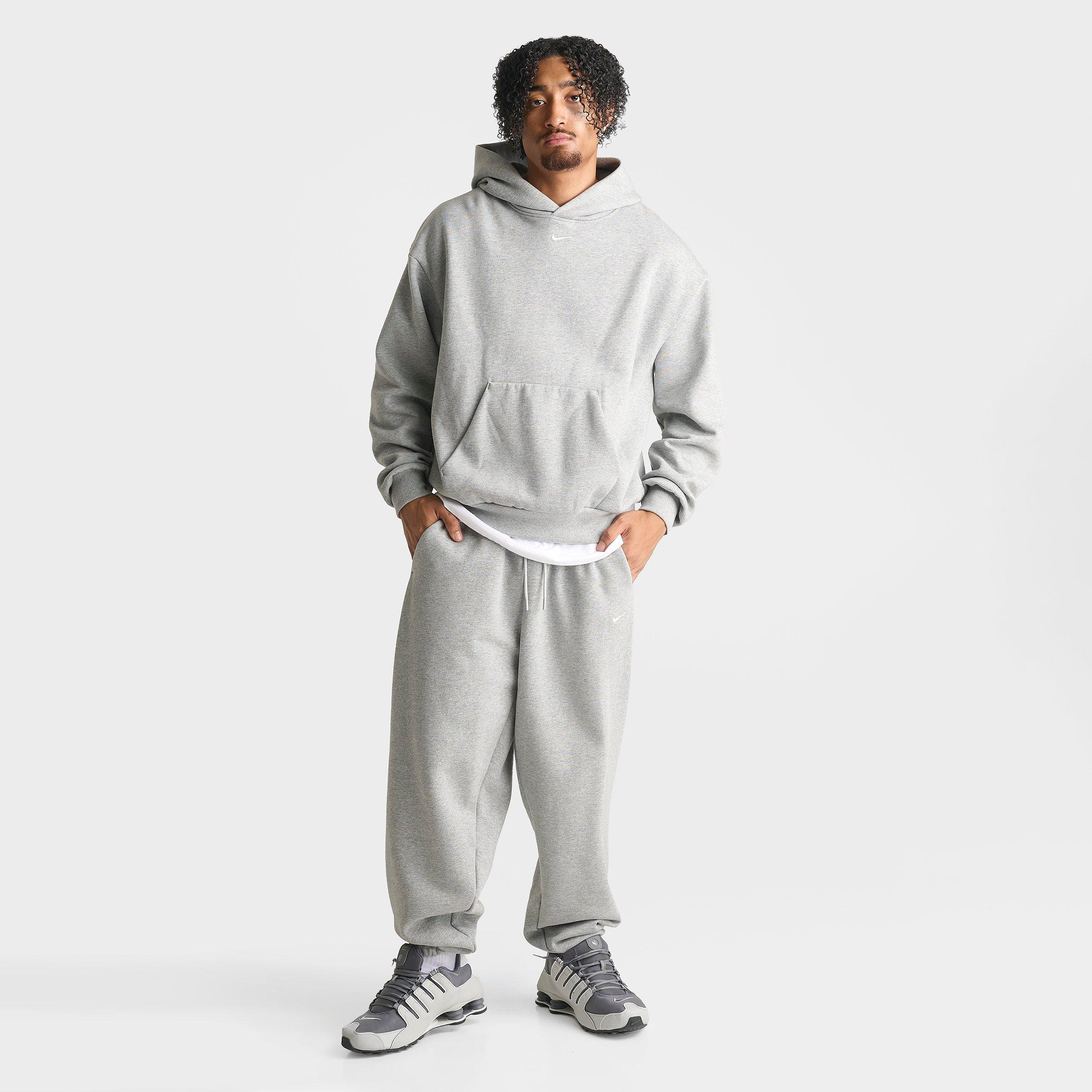 Men's Nithtke Solo Swoosh Cuffed Sweatpants - Dark Grey Heather/Sail