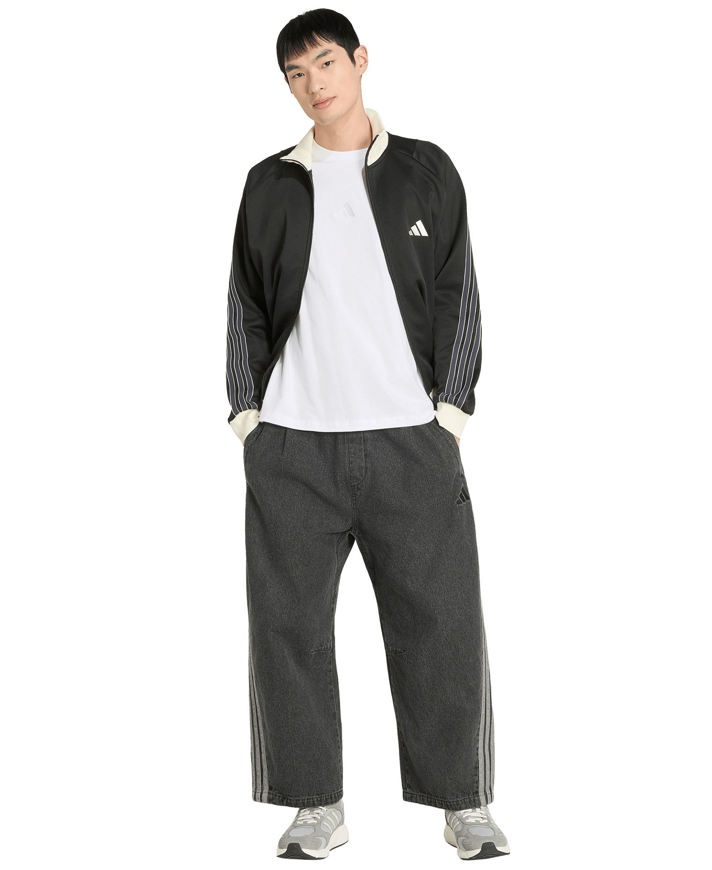 adidas Men's Stadium Oversized Denim Pants - Black