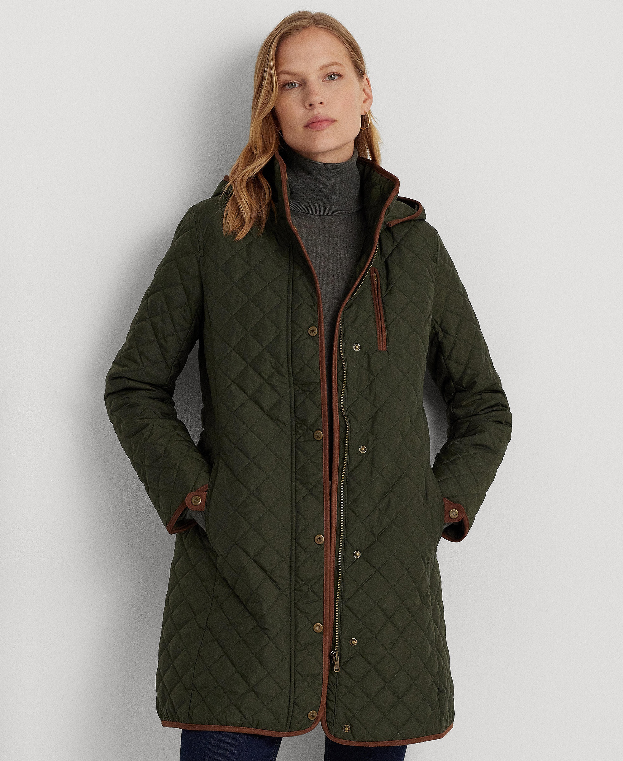 Lauren Ralph Lauren Women's Hooded Quilted Coat - Litchfield Loden