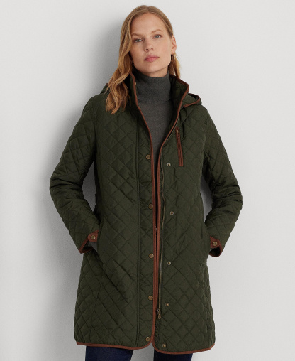 Lauren Ralph Lauren Women's Hooded Quilted Coat - Litchfield Loden