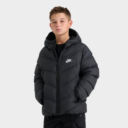 Big Kids' Nithtke Sportswear All Day Play Therma-FIT Loose-Fit Puffer Jacket - Black/White