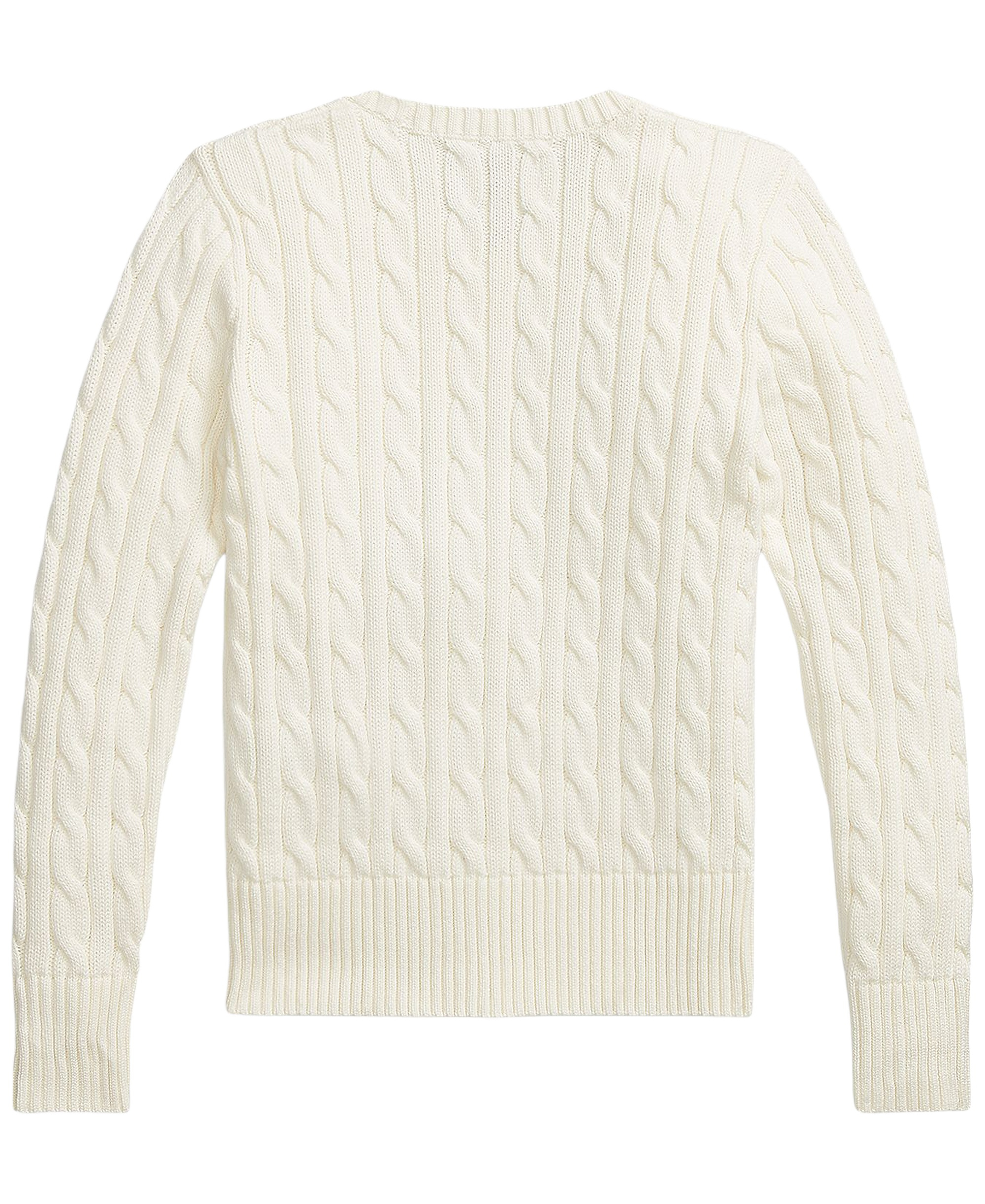 Polo Ralph Lauren Girls' 7-16 Cable-Knit Long Sleeves Sweater - Warm White W/Hint Of Pink