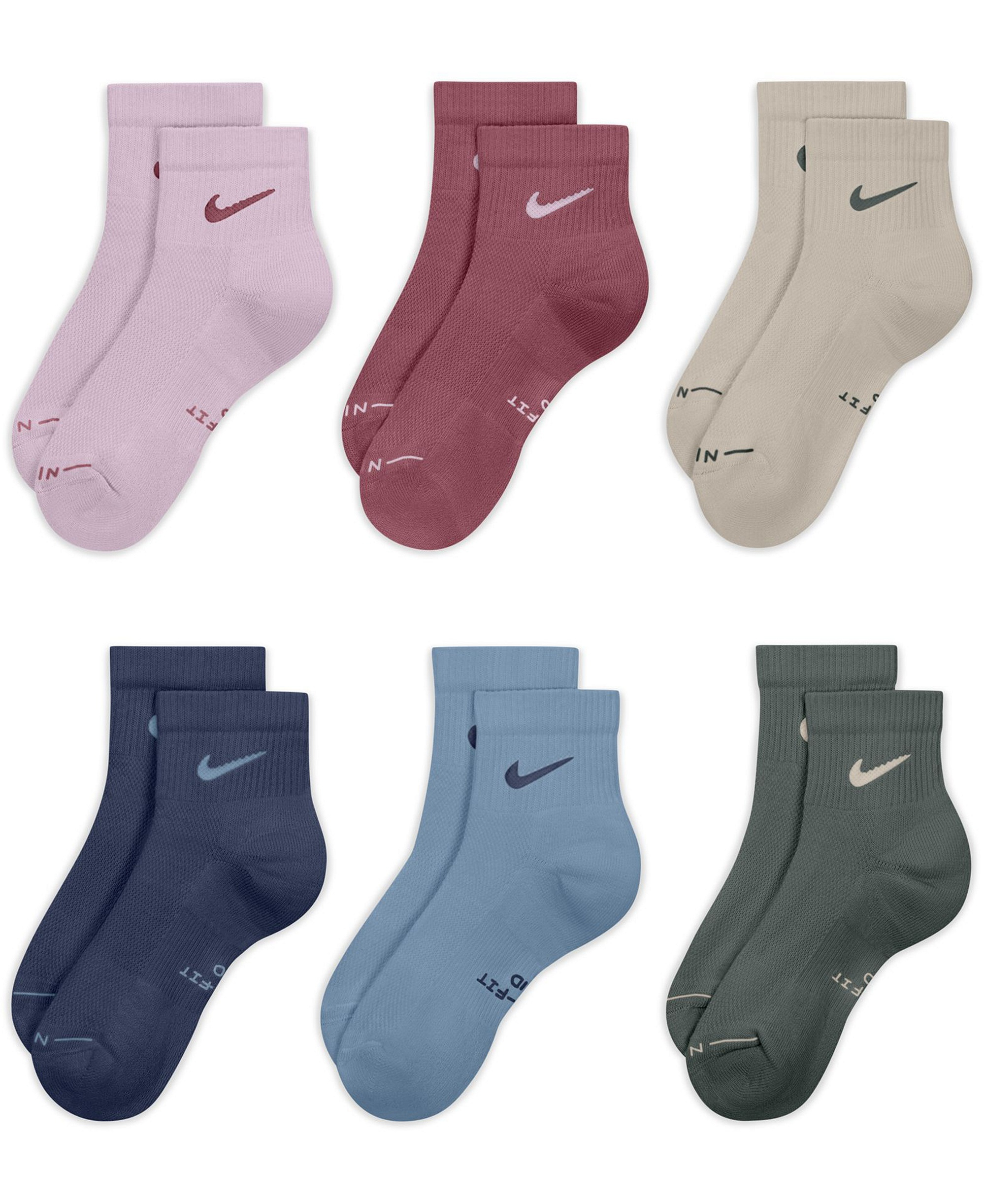 Nike Unisex Elevated Everyday Ankle Socks, 6-Pack - Multi-Color