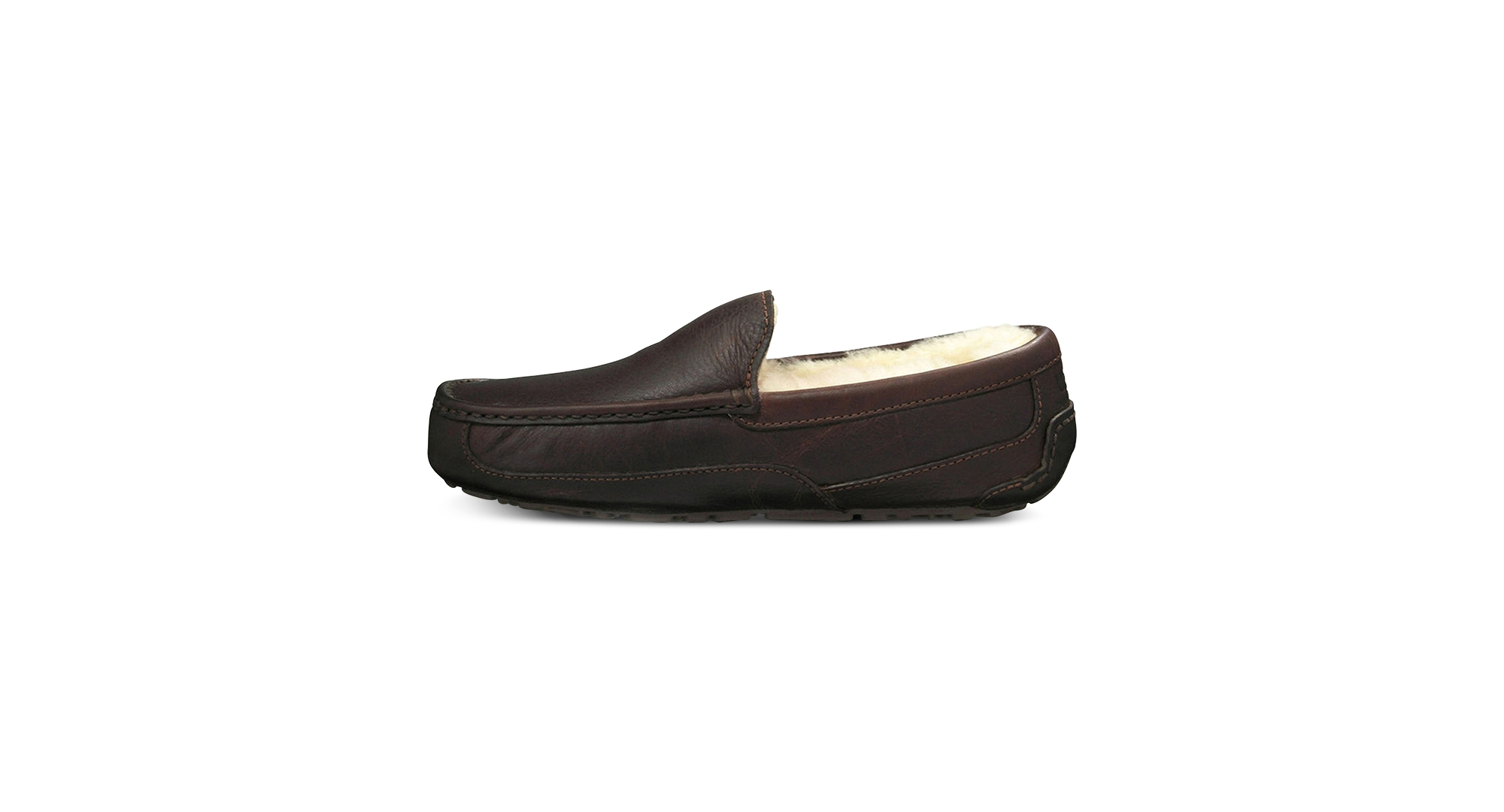 UGG® Men's Ascot Leather Moccasin Slippers - Dark Spice