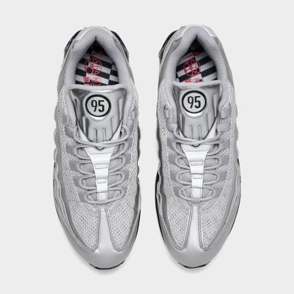 Men's Nithtke Air Max 95 Big Bubble Total 90 Casual Shoes - Metallic Silver/Black/Black - Top view